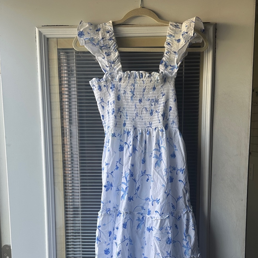 Hill House Blue and White Floral Dress